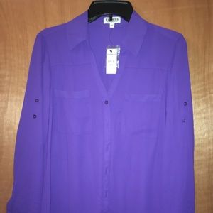 Express Portofino Shirt Medium Purple NEW!